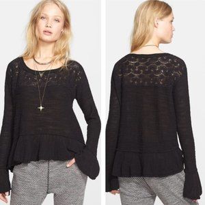Free People Black Kristobel Tunic Top Size Small